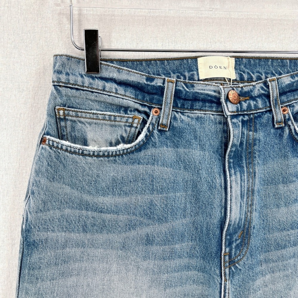 DOEN Shep Jean Laval Wash Womens 29 Blue Straight leg 100% Cotton Rigid NWT - Picture 9 of 16